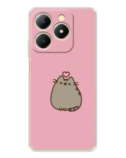Чехол для Realme Note 70 с картинкой «Pusheen сердце»