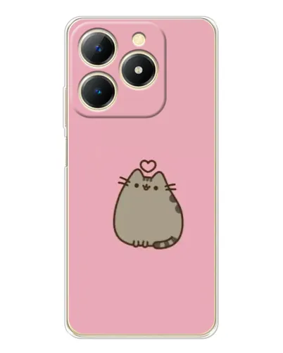 Чехол для Realme Note 70 с картинкой «Pusheen сердце»