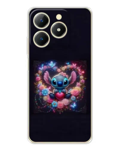 Чехол для Realme Note 70 с картинкой «Stitch в цветах» Чехол для Realme Note 70 с картинкой «Stitch в цветах»
