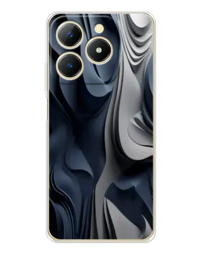 Чехол для Realme Note 70 с картинкой «Объемные синие складки»