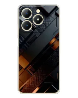 Чехол для Realme Note 70 с картинкой «Черные геометрические блоки»