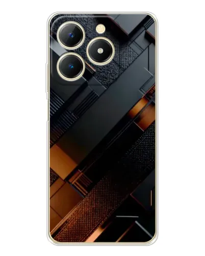 Чехол для Realme Note 70 с картинкой «Черные геометрические блоки»