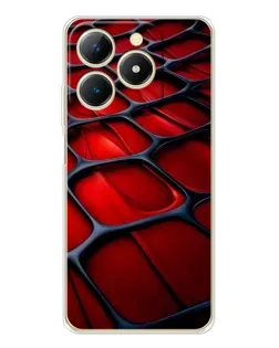 Чехол для Realme Note 70 с картинкой «Красная глянцевая сетка»