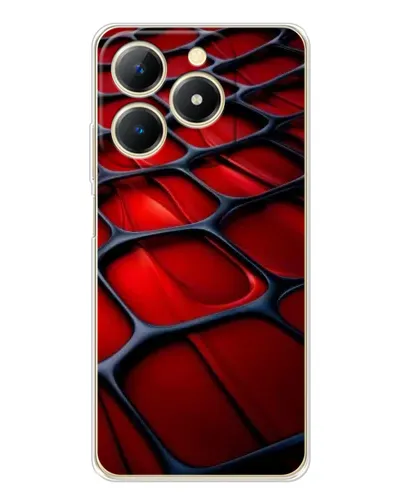 Чехол для Realme Note 70 с картинкой «Красная глянцевая сетка»