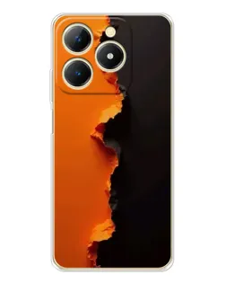 Чехол для Realme Note 70 с картинкой «Оранжевый разлом»