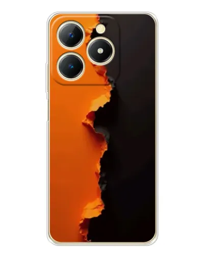 Чехол для Realme Note 70 с картинкой «Оранжевый разлом»