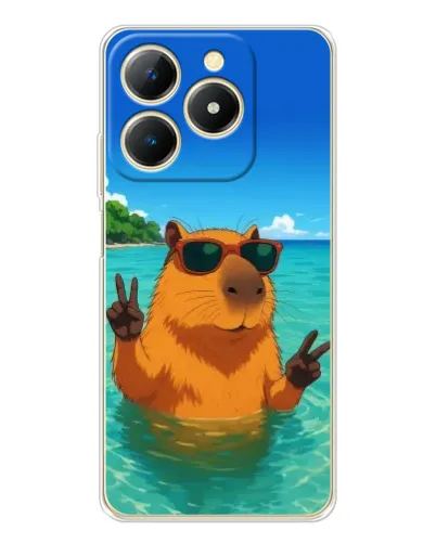 Чехол для Realme Note 70 с картинкой «Морская капибара»