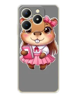 Чехол для Realme Note 70 с картинкой «Девочка капибара»