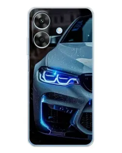 Чехол для Realme Note 70T с картинкой «Взгляд BMW с синими фарами»