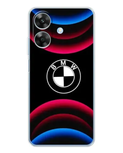 Чехол для Realme Note 70T с картинкой «Логотип BMW и неоновые дуги»