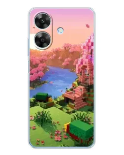Чохол для Realme Note 70T з картинкою «Рожеве дерево Minecraft»