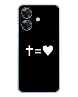Чехол для Realme Note 70T с картинкой «Крест и Сердце»