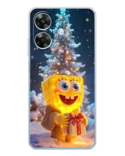Чохол для Realme Note 70T з картинкою «Різдвяний Спанч Боб»