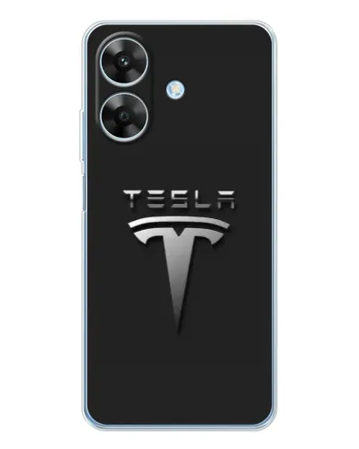 Чехол для Realme Note 70T с картинкой «Стальной логотип Tesla»