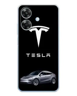 Чехол для Realme Note 70T с картинкой «Tesla Model Y»
