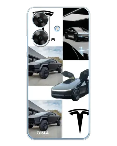 Чехол для Realme Note 70T с картинкой «Коллаж Cybertruck Tesla»