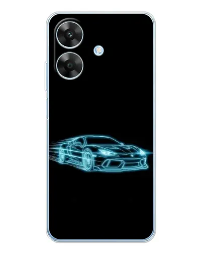 Чехол для Realme Note 70T с картинкой «Неоновый контур Lamborghini»