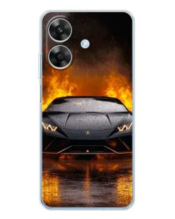 Чехол для Realme Note 70T с картинкой «Lamborghini в огне»