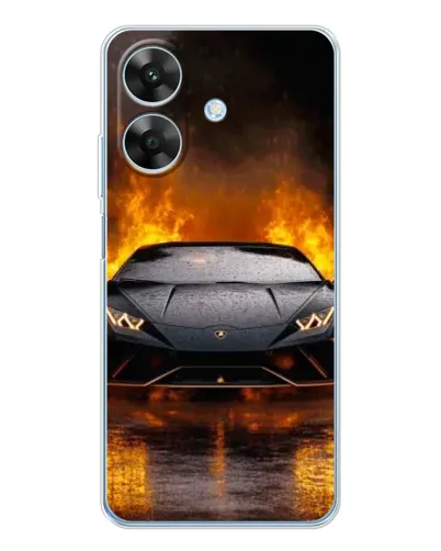 Чехол для Realme Note 70T с картинкой «Lamborghini в огне»