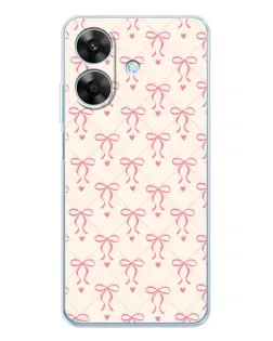 Чехол для Realme Note 70T с картинкой «Розовые бантики Coquette»