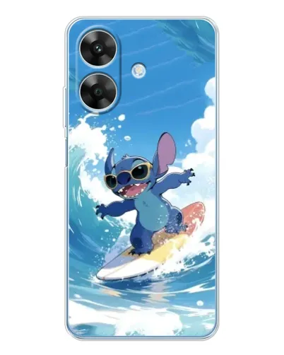 Чехол для Realme Note 70T с картинкой «Стич на волне»