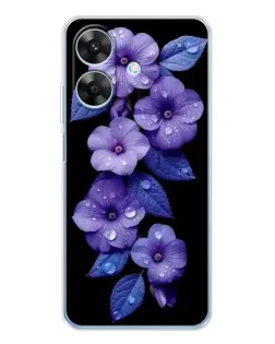 Чохол для Realme Note 70T з картинкою «Фіолетові квіти з росою»