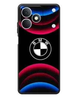 Чехол для Realme Note 80 с картинкой «Логотип BMW и неоновые дуги»