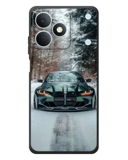 Чехол для Realme Note 80 с картинкой «BMW в зимнем лесу»
