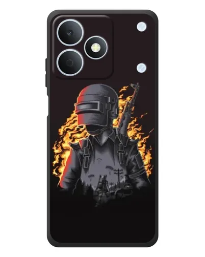 Чохол для Realme Note 80 з картинкою «PUBG — вогняний силует»