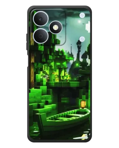 Чехол для Realme Note 80 с картинкой «Minecraft лесной пейзаж»