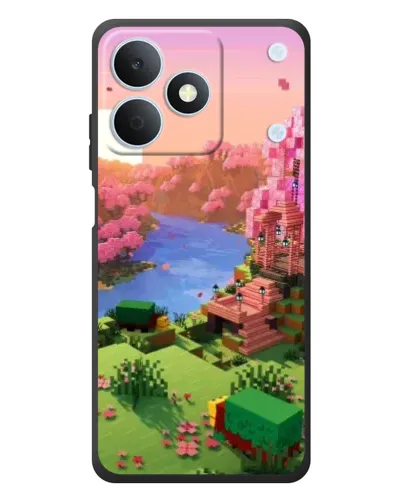 Чехол для Realme Note 80 с картинкой «Розовое дерево Minecraft»
