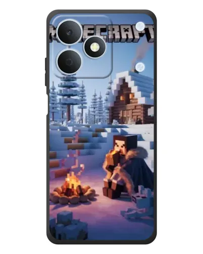 Чехол для Realme Note 80 с картинкой «Зимний Minecraft»