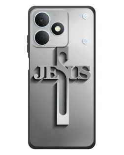 Чехол для Realme Note 80 с картинкой «Металлический крест Jesus»