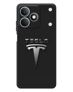 Чехол для Realme Note 80 с картинкой «Стальной логотип Tesla»