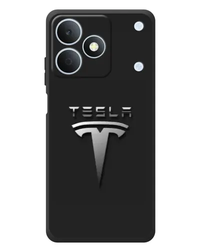 Чехол для Realme Note 80 с картинкой «Стальной логотип Tesla»