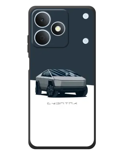 Чехол для Realme Note 80 с картинкой «Серебристый Cybertruck Tesla»