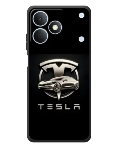 Чехол для Realme Note 80 с картинкой «Tesla — серебристое авто»