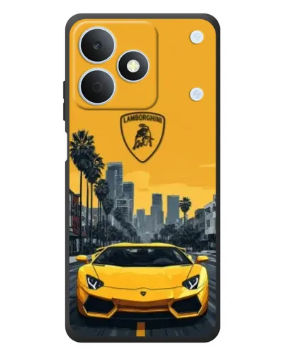 Чехол для Realme Note 80 с картинкой «Желтый Lamborghini город»