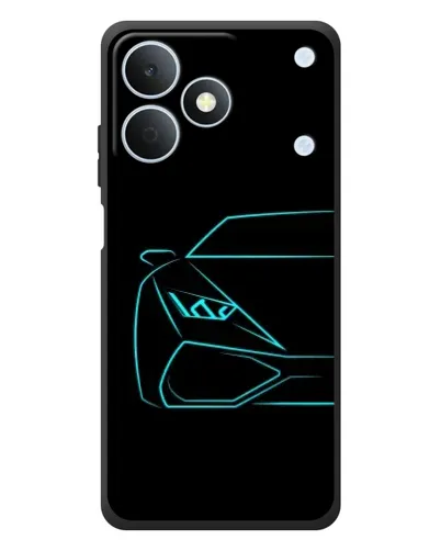 Чехол для Realme Note 80 с картинкой «Голубой силуэт Lamborghini»