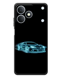 Чехол для Realme Note 80 с картинкой «Неоновый контур Lamborghini»
