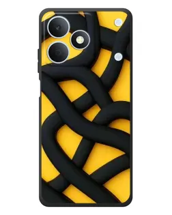 Чохол для Realme Note 80 з картинкою «Чорне жовте переплетення»