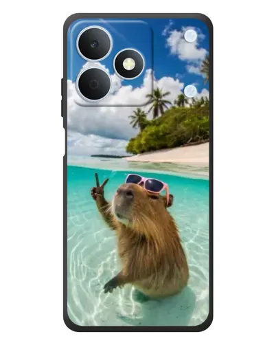 Чехол для Realme Note 80 с картинкой «Капибара на море»