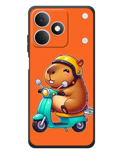 Чехол для Realme Note 80 с картинкой «Капибара на скутере»