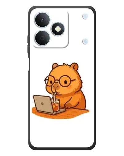 Чехол для Realme Note 80 с картинкой «Капибара с ноутбуком»