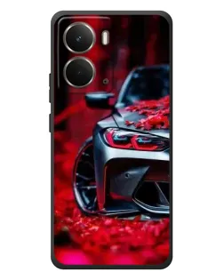 Чохол для RealMe P3 з картинкою «Спортивна BMW та квіти»
