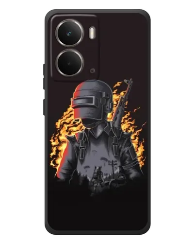 Чехол для RealMe P3 с картинкой «PUBG — огненный силуэт»