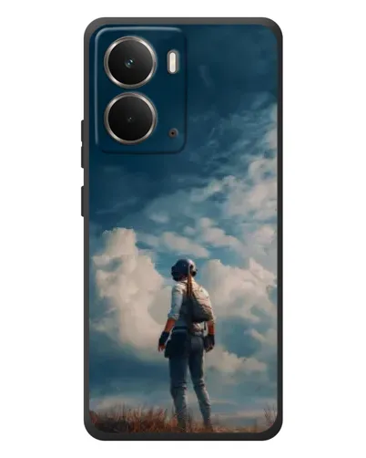 Чехол для RealMe P3 с картинкой «Герой PUBG на скале»