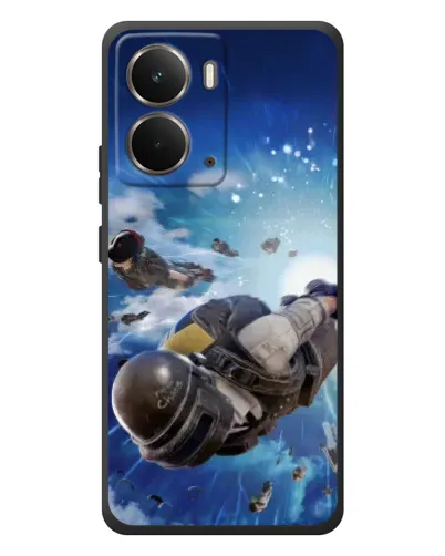 Чехол для RealMe P3 с картинкой «Десант PUBG — прыжок»