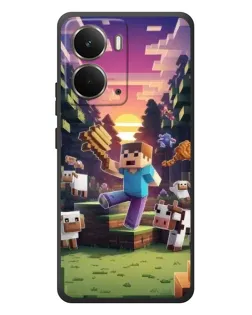 Чехол для RealMe P3 с картинкой «Стив на ферме»