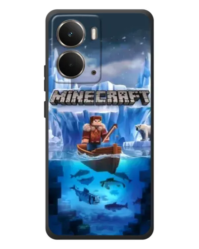 Чехол для RealMe P3 с картинкой «Minecraft ледяной мир»
